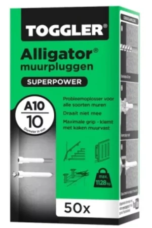 A10 ALLIGATOR MUURPLUG 6 MM DOOS A 50 STUKS - Erg populair
