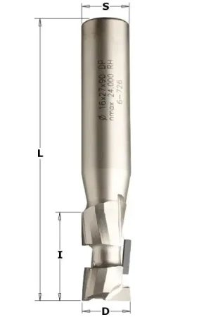 Aanrader | CMT 140.201.61 Diamant frees met scherende snij-plakketten 20mm, schacht 20 x 50mm