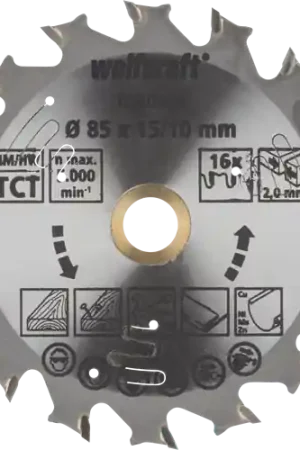 Wolfcraft Handcirkelzaagblad Voor accu-handcirkelzagen HM Ø85 x 15mm 1 stuk - 6340000 | Zeer goed beoordeeld