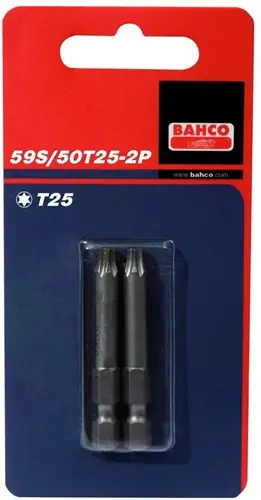 Bahco x2 bits t30 50mm 1/4" dr standard. 59S/50T30-2P | Speciale aanbieding