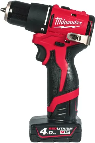 Actie | Milwaukee M12 BLPDRC-402C Compact koolborstelloze accu klopboorschroefmachine 12V in koffer (2x 4.0Ah accu + C12 C lader) - 4933500424