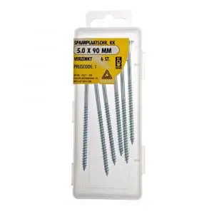 Aanbieding | Deltafix spaanplaatschroef platkop kruiskop verzinkt 5.0x90 mm blister 6 stuks 11641